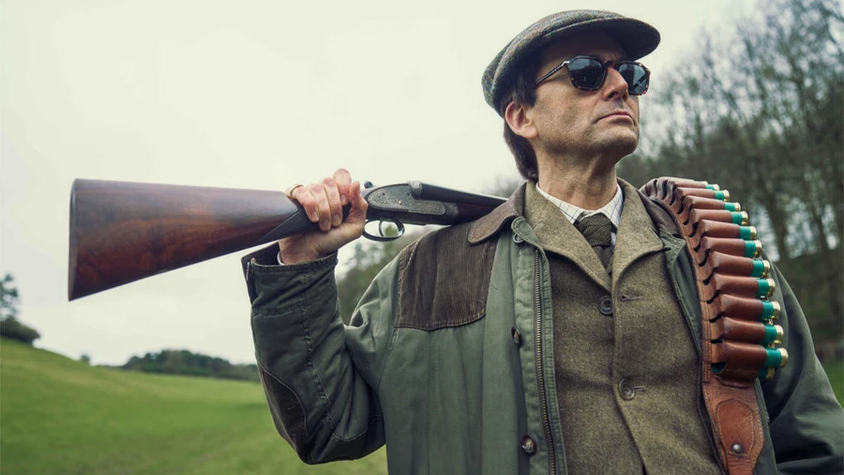 David Tennant holding a shotgun in Rivals Courtesy of Robert Viglasky/Disney